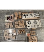 Stamps Stampin Up Rubber Wood Mounted Sets Mixed Huge Lot Christmas Hearts - $72.10