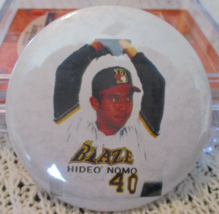 1995 Pinback SGA Button Hideo Nomo Defunct Bakersfield Blaze LA Dodgers 3&quot; Vtg - £13.88 GBP
