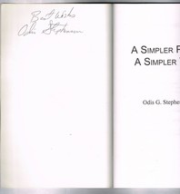 A Simpler Place a Simpler Time by Odis G. Stephenson 1995 Trade Paperback Signed - £26.98 GBP