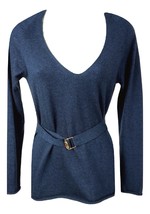 Authentic Women&#39;s Gucci Blue Metallic  V-Neck Sweater SZ M - £132.15 GBP