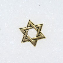 Jewish Star of David Lapel or Hat Pin in Gold Tone .6&quot; X .6&quot; - $8.81