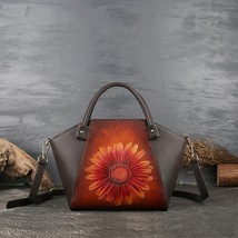 High Quality Leather Handmade Embossing 2022 New Handbags &amp; Crossbody Bags Retro - £112.52 GBP