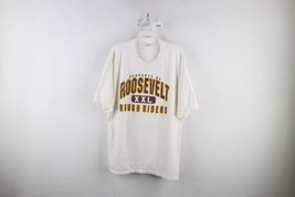 Vintage Mens XL Distressed Spell Out Roosevelt Rough Riders Short Sleeve T-Shirt - $34.60