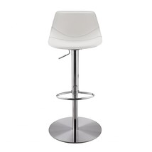 18.12&quot; X 18.9&quot; X 39.57&quot; White Leatherette Over Steel Frame Adjustable Swivel Bar - £519.50 GBP