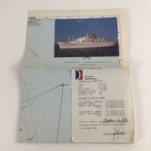 Vintage Carnival Cruise Original Mardi Gras Ship Bermuda Triangle Map Signed 70s - $197.95