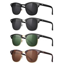 4 Pack Classic Polarized Sunglasses For Men And Women Retro Style Semi Rimless F - £31.71 GBP