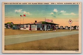 Alexandria Bay NY John Patchin Gas Station And Cabins Postcard B50 - £8.16 GBP