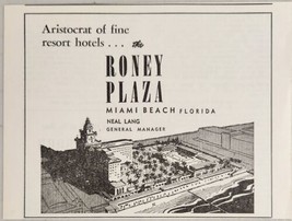 1948 Print Ad The Roney Plaza Fine Resort Hotel Miami Beach,Florida - £7.80 GBP