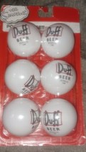 The Simpsons Duff Beer Pong Balls 6-Pack Set Party Fun Games Plastic Pin... - $5.99