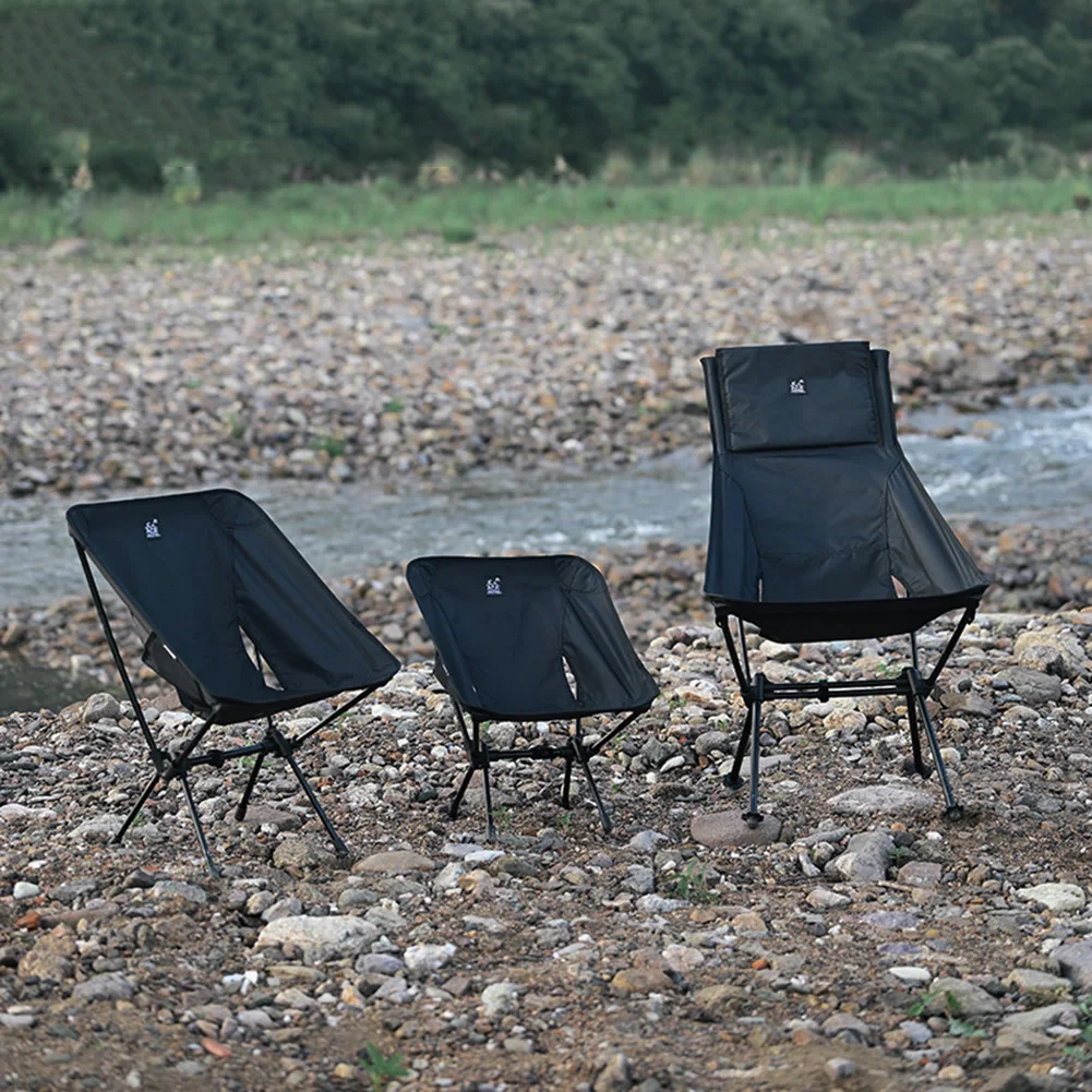 Lightweight Portable Camping Chair Aluminum Alloy Folding Moon Chair for Outdoor - £19.89 GBP+