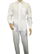 Men INSERCH premium Soft Linen Breathable 2pc Walking Leisure suit LS29116 white - £82.95 GBP