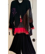 4 PC Smashing Art to Wear Boho Lagenlook Sweater, Ballon Pants, Tuareg P... - $3,443.45 MXN