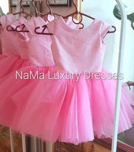 Made to order, Pink Flower girl dress, Sparkle  dress for girls, Holiday dress - $129.00