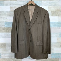 LRL Ralph Lauren Sport Coat Jacket Striped Brown Wool Two Button Mens Size 44R - £31.53 GBP