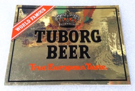 GOLD TUBORG BEER ✱ Rare Vintage Sticker ~ Old Decal Breweriana Advertising - £12.40 GBP