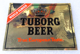 GOLD TUBORG BEER ✱ Rare Vintage Sticker ~ Old Decal Breweriana Advertising - £11.83 GBP