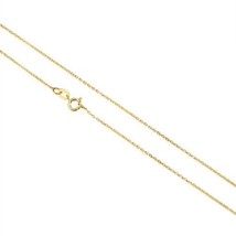 22K Real Solid Gold Diamond-Cut 0.9mm Thin Dainty Cable Chain Necklace 16&quot;-22&quot; - £185.82 GBP