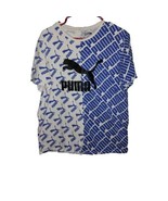Puma Mens Large T-shirt Blue &amp; White Black Vinyl Puma Logo Middle Seam R... - $36.00 CAD