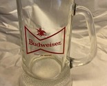 Budweiser Red Logo Beer Glass with Handle 16 oz  Wide Base Gift - £10.27 GBP