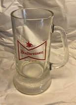 Budweiser Red Logo Beer Glass with Handle 16 oz  Wide Base Gift - £10.31 GBP