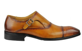 Handmade Men&#39;s Genuine Tan Shaded Leather Single Monk Strap Oxford Formal Shoes  - £114.95 GBP