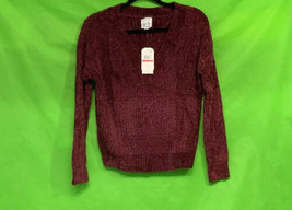 Hippie Rose Juniors&#39; V-Neck Chenille Sweater XS - £15.17 GBP