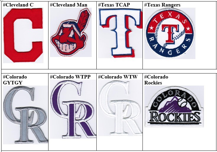 MLB Cleveland Indians Colorado Rockies Texas Rangers Badge Embroidered Patch - £7.85 GBP