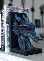 Fierce Dragon Head Bookends Medieval Fantasy Home Decor Figurine, Superb Detail! - £33.10 GBP
