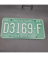 Vintage Aluminum DEC 1989 Green White Missouri Dealership License Plate ... - £6.97 GBP