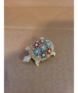 Colorful Bead and Rhinestones Turtle Brooch - $41.32 CAD