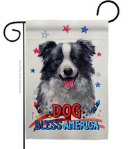 Patriotic Border Collie Garden Flag Dog 13 X18.5 Double-Sided House Banner - £15.90 GBP