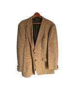 Vintage H.I.S Jacket Mens Size 40R Tan Tweed Blazer Welsh Wool Blend 2 B... - $44.57