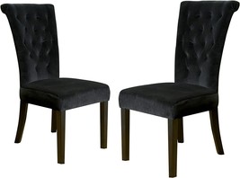 Black Venetian Velvet Dining Chair By Christopher Knight Home. - £203.03 GBP