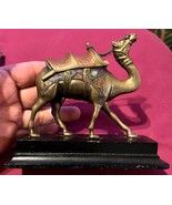 Vintage Cast Metal Arabian Middle Eastern Camel Statue Art Sculpture Woo... - $75.75 CAD
