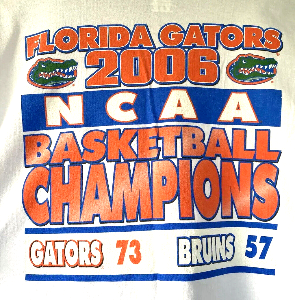 2006 Florida Gators T Shirt Mens XL NCAA Basketball National Champions White #1 - $44.54