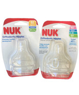Nuk Orthodontic Nipples 6M Fast Flow Silicone Wide Neck Made In Germany ... - £17.66 GBP