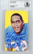 1970 Topps Super O.J. Simpson Signed Rookie Card #24 Inscribed #1 Pick BAS RC - £1,603.63 GBP