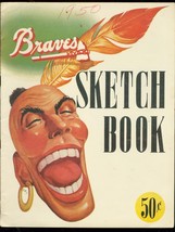 BOSTON BRAVES SKETCH BOOK 1950-PLAYER PHOTOS &amp; STATS VG/FN - £142.05 GBP