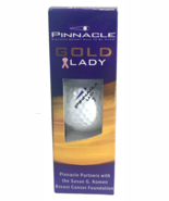 THREE GOLF BALLS LADY #1 with Pink Ribbon KOMEN Breast CANCER Pinnacle NEW - $6.17 CAD