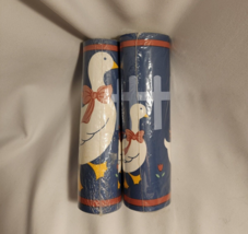 Vintage 90s Wallpaper 7&quot; Border Goose Country Geese Wearing Mauve Bows Lot of 2 - $13.10