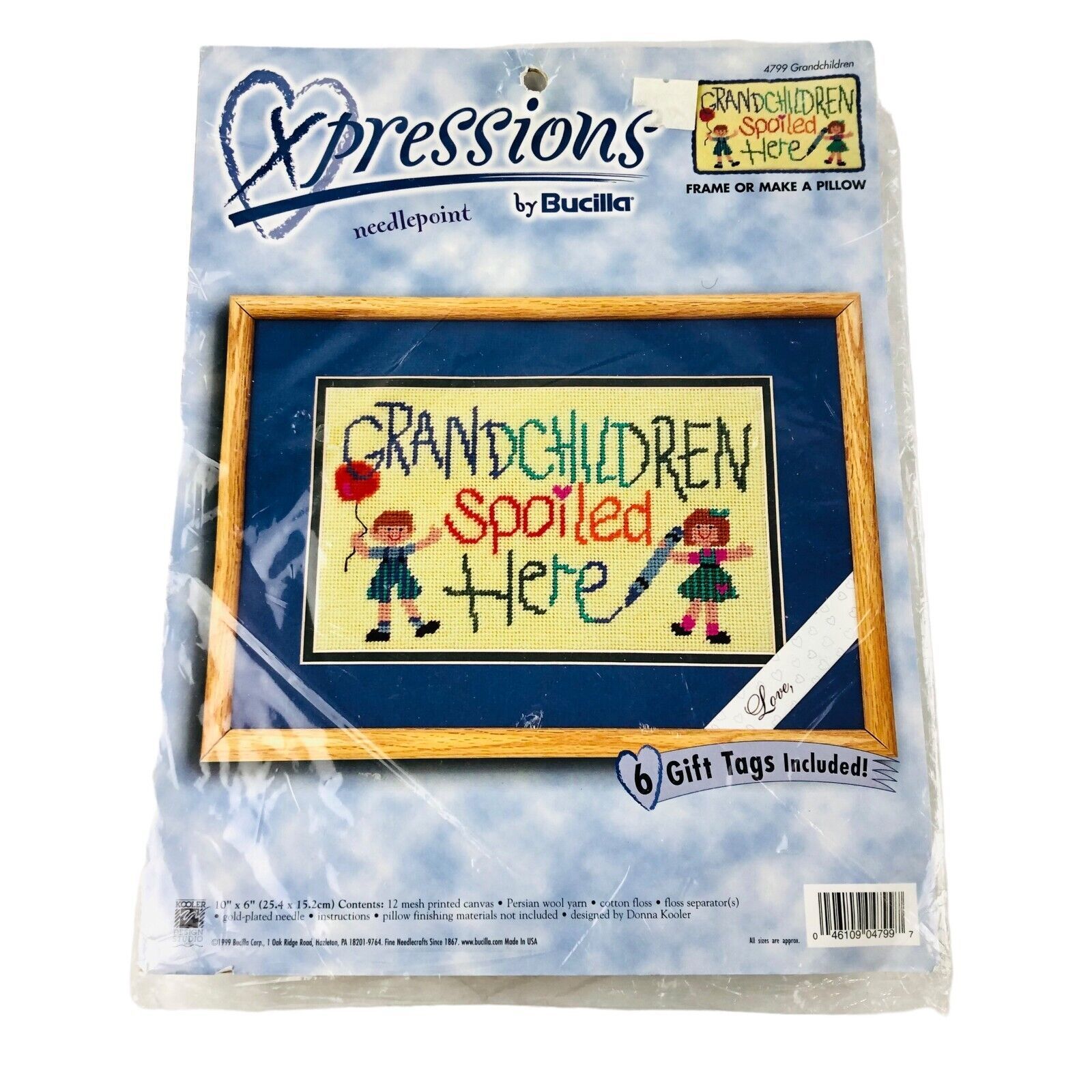 Primary image for Xpressions By Bucilla Needlepoint Grandchildren Are Spoiled Here 1999 Kit 10x6