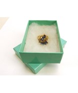 Gold Tone .925 Sterling Ladies&#39; Ring, Sapphire Stones, Size 6, JWL-302 - $39.15