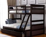 With Two Storage Drawers, Solid Wood Bunkbeds Frame With Safety Guardrai... - $764.99