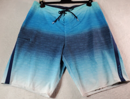 O&#39;Neill Board Shorts Men Size 36 Blue Pocket Flat Front Elastic Waist Drawstring - £11.63 GBP