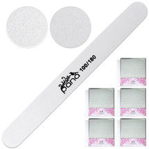 250Pcs Professional Round White Nail Files Double Sided Grit 100/180 - £102.57 GBP