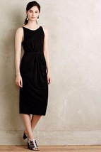 NWT Anthropogie Caprera Maxi Dress XS Black Twist Knot Stretch Women Low... - £43.95 GBP