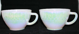 Vintage Federal Milk Glass 2 Aurora White Coffee Tea Shiny Mug Cups Pear... - £28.44 GBP