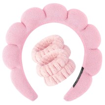 Spa Headband for Washing Face Wristband Set Makeup Skincare Terry Cloth Soft Get - £15.88 GBP