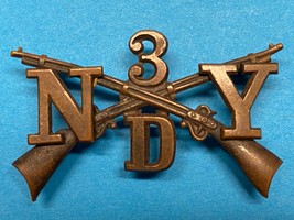 1895-1904, NY MILITIA, 3rd INFANTRY RGT, D COMPANY, OFFICER, COLLAR INSI... - $30.00