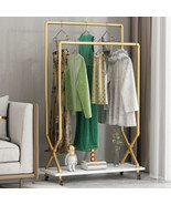 Heavy Duty Rolling Clothes Rack with Shelf for Home Boutique Retail Use ... - $296.97